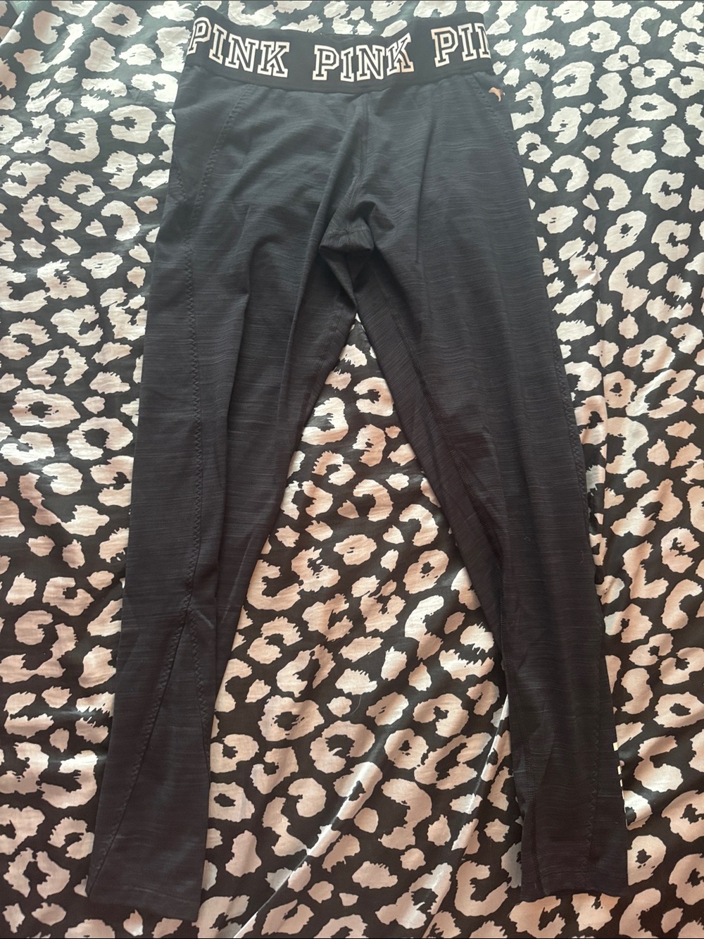PINK Victoria's Secret Black Logo Waistband Leggings